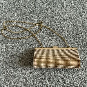 Charming Charlie gold sparkle clutch